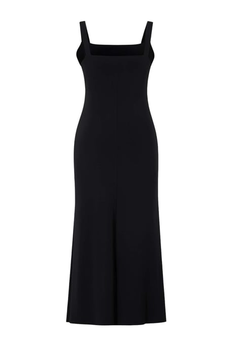 Trendyol Curve Damen Schwarz Einfarbig Maxi Ärmellos Casual Meerjungfrau Große Größen Kleid - Image 4