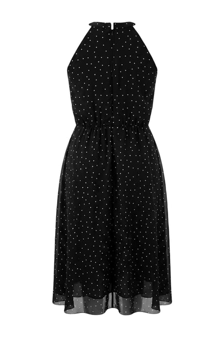 Trendyol Curve Damen Schwarz Gepunktet Maxi Ärmellos A-Linie Große Größen Kleid - Image 5