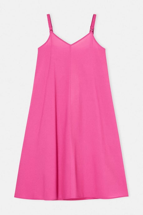 Trendyol Curve Damen Rosa Einfarbig Maxi Ärmellos Strandmode A-Linie Große Größen Kleid - Image 3