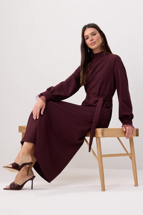 Trendyol Modest Damen Lila Einfarbig Maxi Lang Casual A-Linie Modest Kleider - Image 4