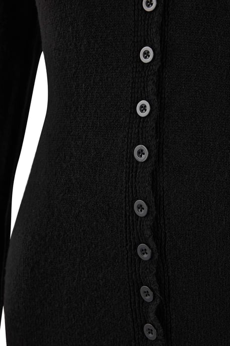 Trendyol Curve Damen Schwarz Einfarbig Lang Tailliert Große Größen Cardigans - Image 3