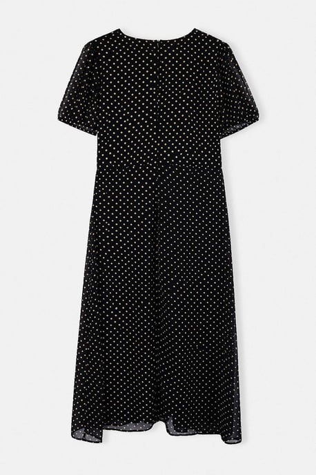 Trendyol Curve Curve A-Linien-Maxikleid mit Polka-Dots, kurz, große Größen - Schwarz - Image 5