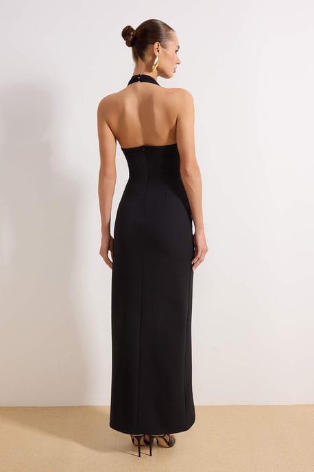 TRENDYOLMİLLA Damen Schwarz Einfarbig Maxi Ärmellos Abschluss / Ball Gerade Abend & Ball Kleid - Image 3
