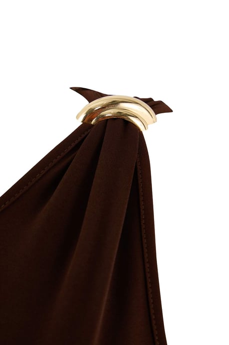 Trendyol Curve Damen Braun Einfarbig Maxi Ärmellos Abend / Alltag A-Linie Große Größen Kleid - Image 5