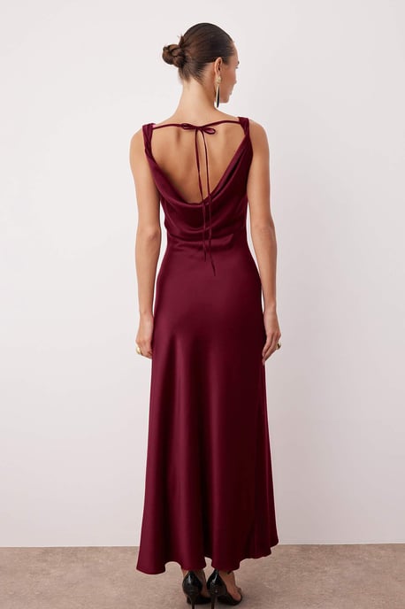 TRENDYOLMİLLA Damen Rot Einfarbig Maxi Ärmellos Elegant/Abend A-Linie Kleider - Image 3
