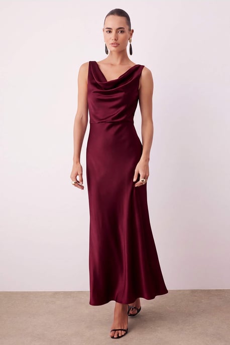 TRENDYOLMİLLA Damen Rot Einfarbig Maxi Ärmellos Elegant/Abend A-Linie Kleider - Image 6