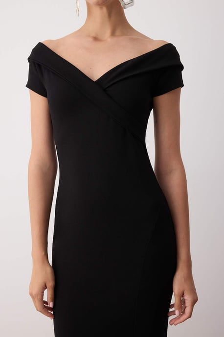 TRENDYOLMİLLA Damen Schwarz Einfarbig Maxi Kurz Elegant/Abend Meerjungfrau Abend & Ball Kleid - Image 2