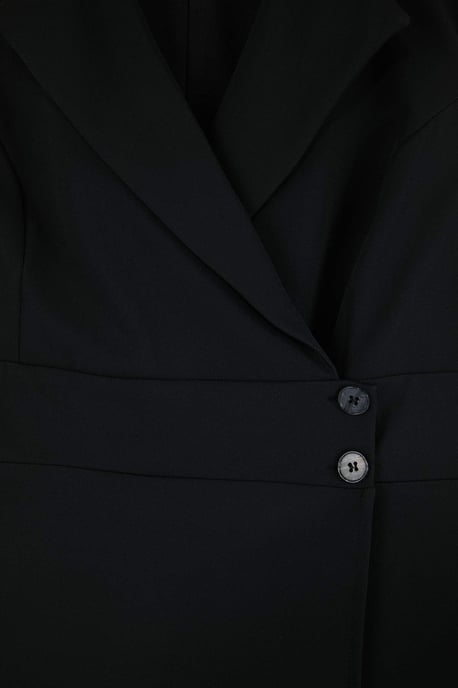 Trendyol Curve Damen Schwarz Einfarbig Maxi Ärmellos Business A-Linie Große Größen Kleid - Image 4