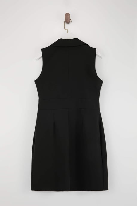 Trendyol Curve Damen Schwarz Einfarbig Maxi Ärmellos Business A-Linie Große Größen Kleid - Image 5