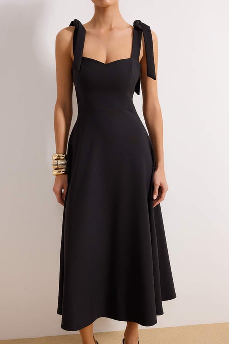 TRENDYOLMİLLA Damen Schwarz Einfarbig Maxi Ärmellos Elegant/Abend Skater Kleider - Image 2