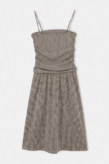 Trendyol Curve Damen Schwarz Kariert Maxi Ärmellos A-Linie Große Größen Kleid - Image 3