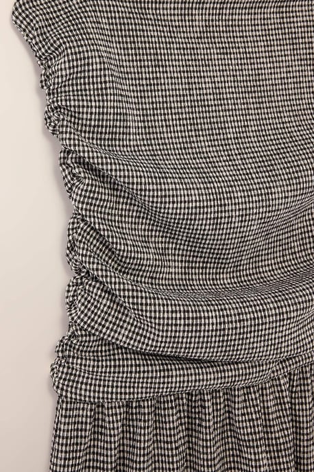 Trendyol Curve Damen Schwarz Kariert Maxi Ärmellos A-Linie Große Größen Kleid - Image 4