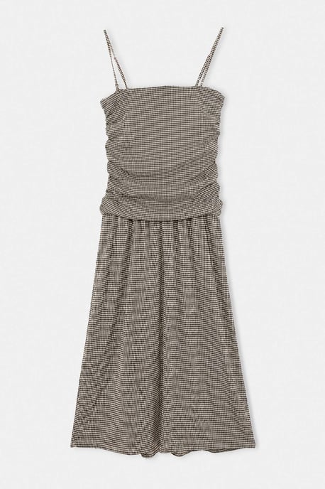 Trendyol Curve Damen Schwarz Kariert Maxi Ärmellos A-Linie Große Größen Kleid - Image 5