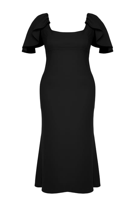 Trendyol Curve Damen Schwarz Einfarbig Maxi Kurz Elegant/Abend A-Linie Große Größen Kleid - Image 5