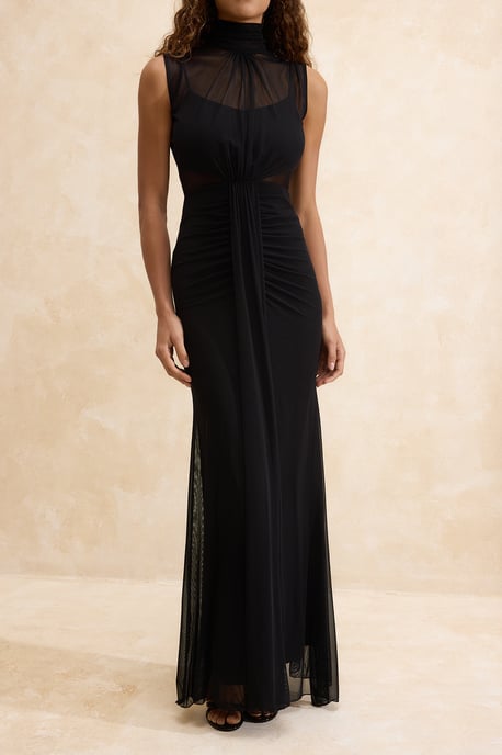 TRENDYOLMİLLA Damen Schwarz Einfarbig Maxi Ärmellos Abschluss / Ball Meerjungfrau Abend & Ball Kleid - Image 2