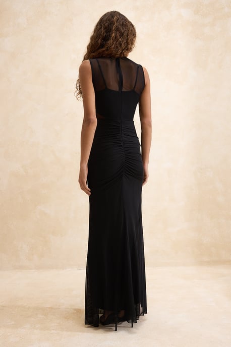 TRENDYOLMİLLA Damen Schwarz Einfarbig Maxi Ärmellos Abschluss / Ball Meerjungfrau Abend & Ball Kleid - Image 3