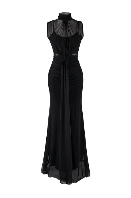 TRENDYOLMİLLA Damen Schwarz Einfarbig Maxi Ärmellos Abschluss / Ball Meerjungfrau Abend & Ball Kleid - Image 4