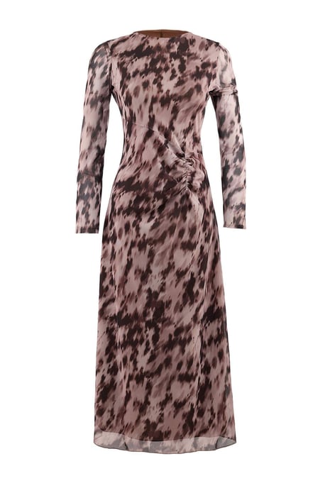 TRENDYOLMİLLA Damen Braun Geblümt Maxi Lang Casual A-Linie Kleider - Image 5