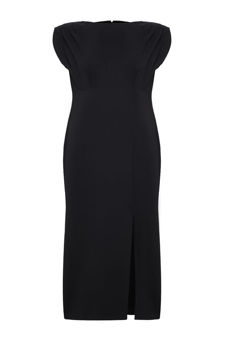 Trendyol Curve Damen Schwarz Einfarbig Maxi Lang Elegant/Abend A-Linie Große Größen Kleid - Image 5