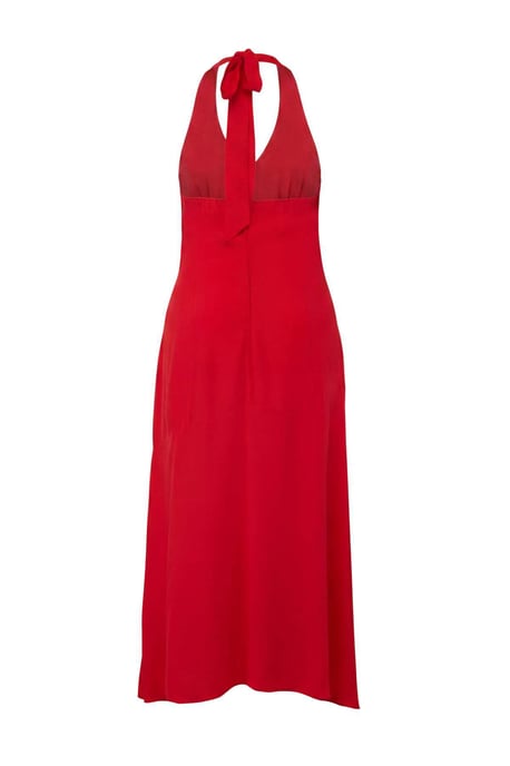 Trendyol Curve Damen Rot Gepunktet Maxi Ärmellos A-Linie Große Größen Kleid - Image 5