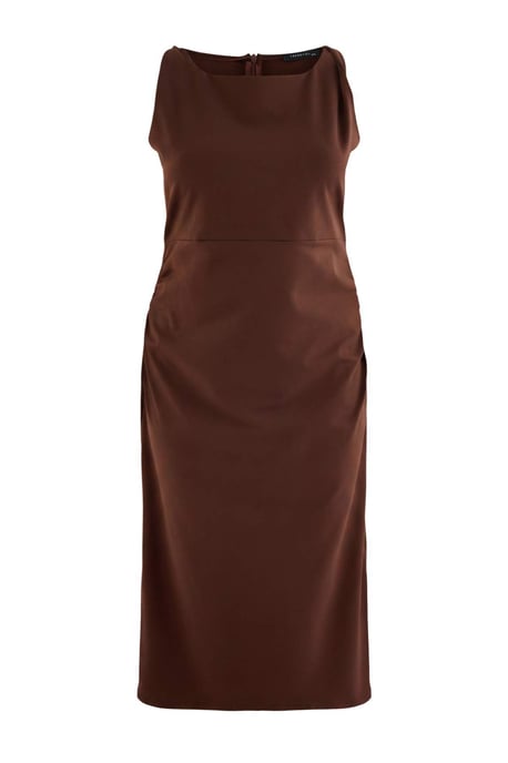 Trendyol Curve Damen Braun Einfarbig Maxi Ärmellos Bodycon Große Größen Kleid - Image 4