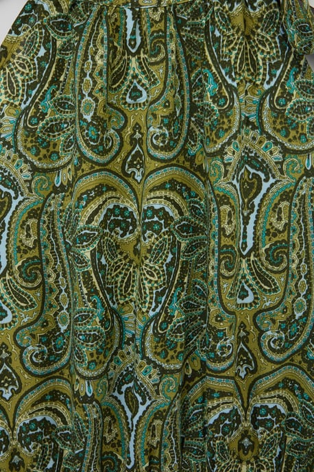 Trendyol Curve Damen Grün Paisley Maxi Ärmellos Casual A-Linie Große Größen Kleid - Image 5