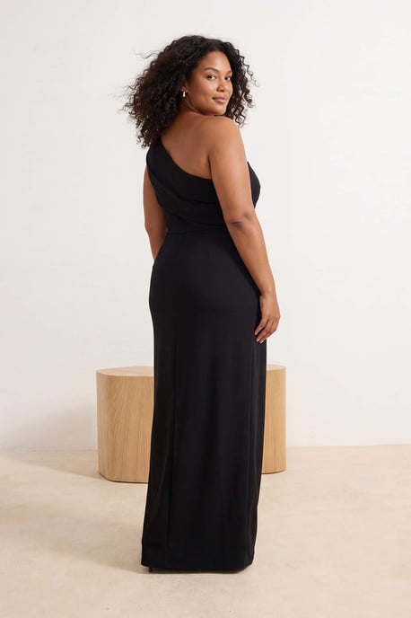Trendyol Curve Damen Schwarz Einfarbig Maxi Ärmellos Abschluss / Ball Gerade Große Größen Kleid - Image 3