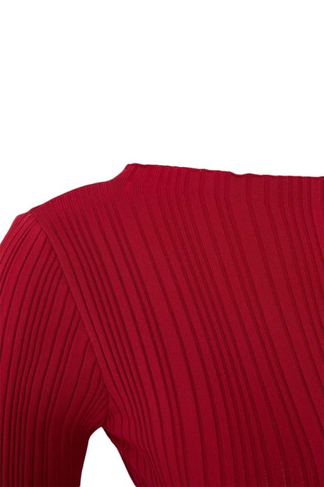 TRENDYOLMİLLA Damen Rot Einfarbig Maxi Lang Casual Bodycon Kleider - Image 5