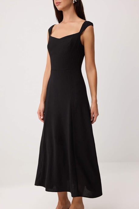 TRENDYOLMİLLA Damen Schwarz Einfarbig Maxi Ärmellos Slipkleider - Image 2