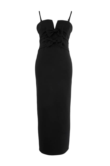 Trendyol Curve Damen Schwarz Einfarbig Maxi Ärmellos Abschluss / Ball A-Linie Große Größen Kleid - Image 3