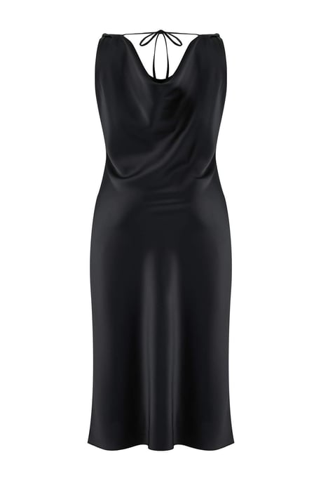 Trendyol Curve Damen Schwarz Einfarbig Maxi Ärmellos Party Bodycon Große Größen Kleid - Image 5