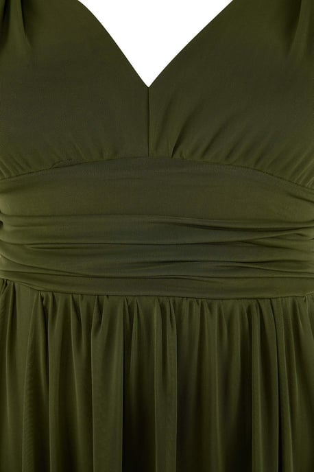 Trendyol Curve Damen Grün Einfarbig Maxi Ärmellos Abschluss / Ball A-Linie Große Größen Kleid - Image 4