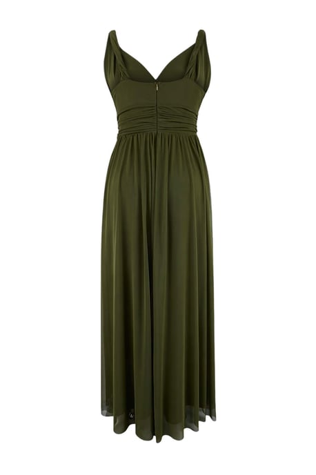 Trendyol Curve Damen Grün Einfarbig Maxi Ärmellos Abschluss / Ball A-Linie Große Größen Kleid - Image 5