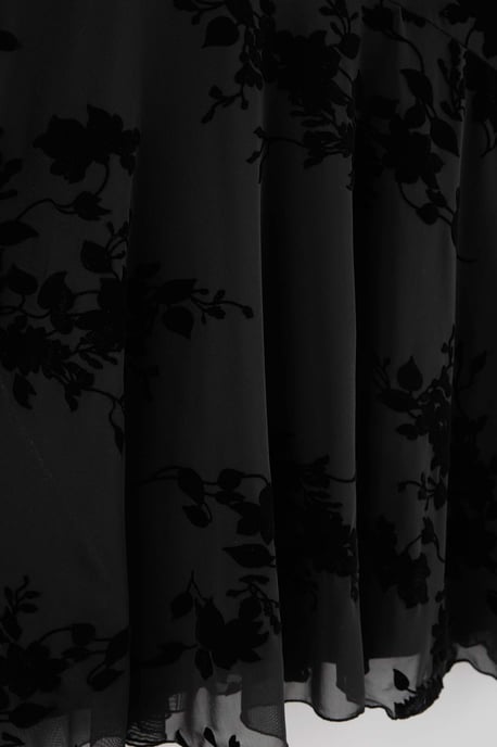 Trendyol Curve Damen Schwarz Geblümt Maxi Ärmellos A-Linie Große Größen Kleid - Image 5