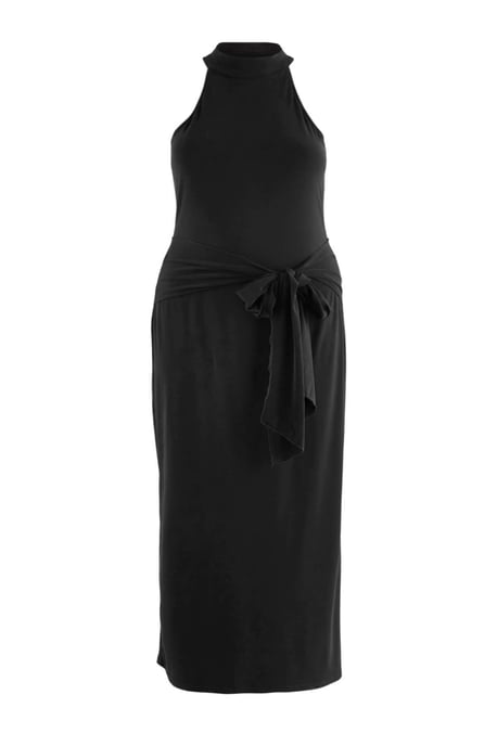 Trendyol Curve Damen Schwarz Einfarbig Maxi Ärmellos Casual Bodycon Große Größen Kleid - Image 3