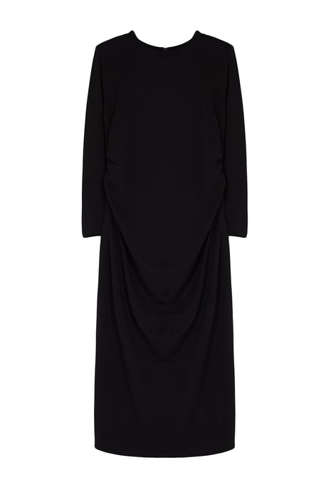 Trendyol Curve Damen Schwarz Einfarbig Maxi Lang Casual Gerade Große Größen Kleid - Image 5