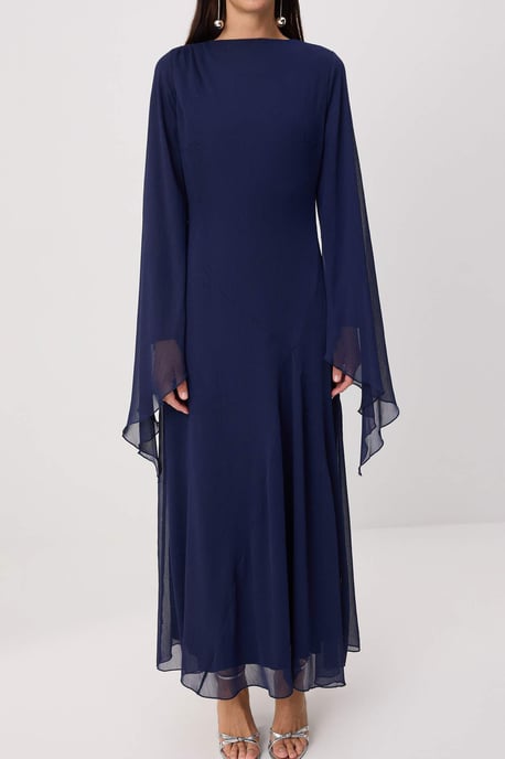 Trendyol Modest Damen Dunkelblau Einfarbig Maxi Lang Elegant/Abend Gerade Modest Kleider - Image 2