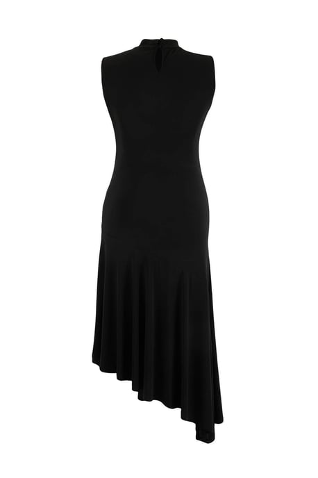 Trendyol Curve Ärmelloses Maxikleid im Skater-Look mit legerer Passform, große Größen - Schwarz - Image 4