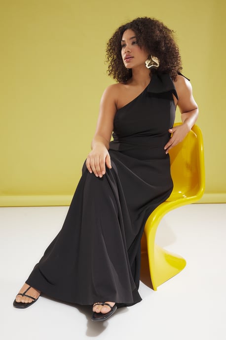 Trendyol Curve Damen Schwarz Einfarbig Maxi Ärmellos Elegant/Abend A-Linie Große Größen Kleid - Image 6