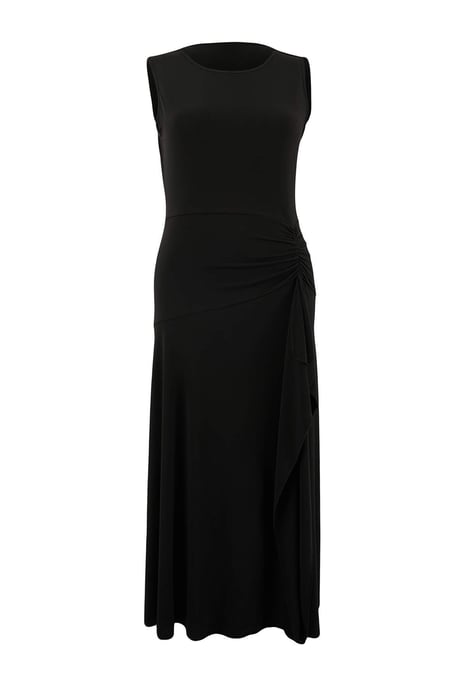 Trendyol Curve Damen Schwarz Einfarbig Maxi Ärmellos Casual A-Linie Große Größen Kleid - Image 5