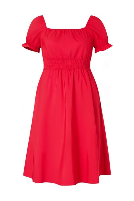 Trendyol Curve Damen Rot Einfarbig Maxi Kurz Casual A-Linie Große Größen Kleid - Image 5