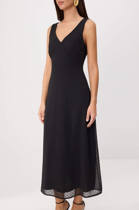 TRENDYOLMİLLA Damen Schwarz Einfarbig Maxi Ärmellos Gerade Kleider - Image 2