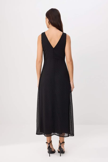 TRENDYOLMİLLA Damen Schwarz Einfarbig Maxi Ärmellos Gerade Kleider - Image 3