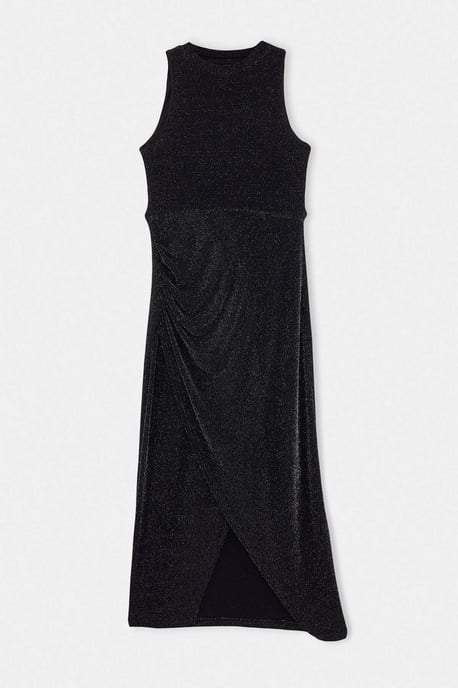Trendyol Curve Damen Schwarz Einfarbig Maxi Ärmellos Bodycon Große Größen Kleid - Image 2