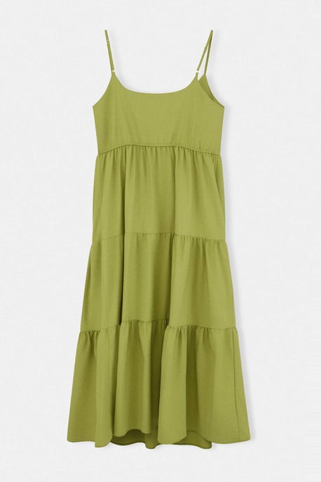 Trendyol Curve Damen Grün Einfarbig Maxi Ärmellos Casual A-Linie Große Größen Kleid - Image 5