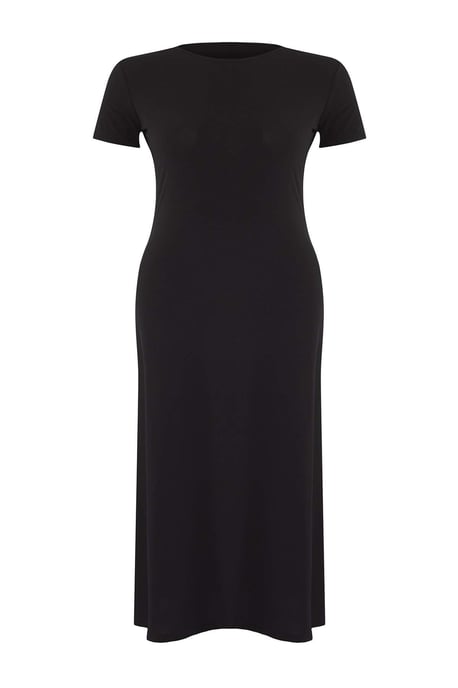 Trendyol Curve Damen Schwarz Einfarbig Maxi Kurz Abend / Alltag A-Linie Große Größen Kleid - Image 4