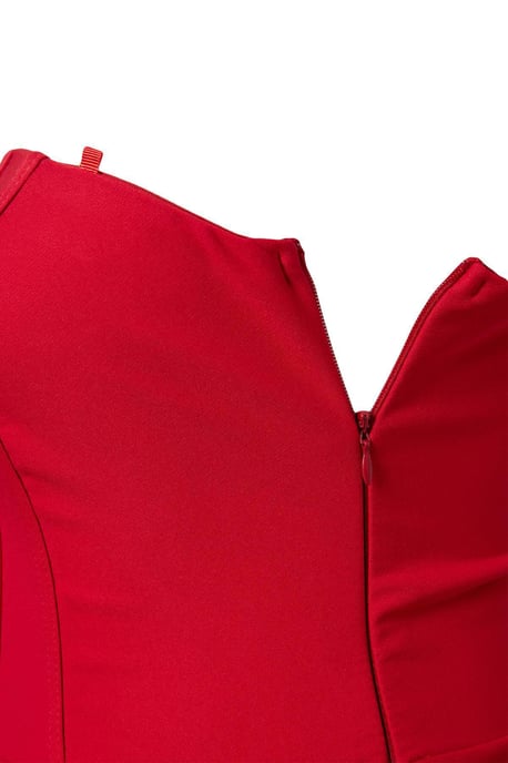 Trendyol Curve Damen Rot Einfarbig Maxi Ärmellos Party A-Linie Große Größen Kleid - Image 2