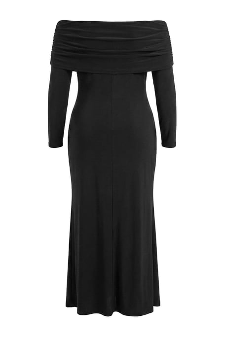 Trendyol Curve Damen Schwarz Einfarbig Maxi Lang Elegant/Abend A-Linie Große Größen Kleid - Image 5