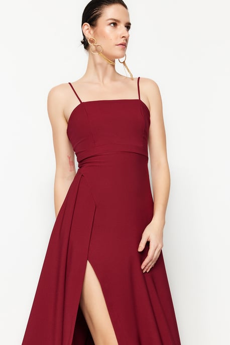 TRENDYOLMİLLA Damen Lila Einfarbig Maxi Ärmellos Abschluss / Ball A-Linie Abend & Ball Kleid - Image 3