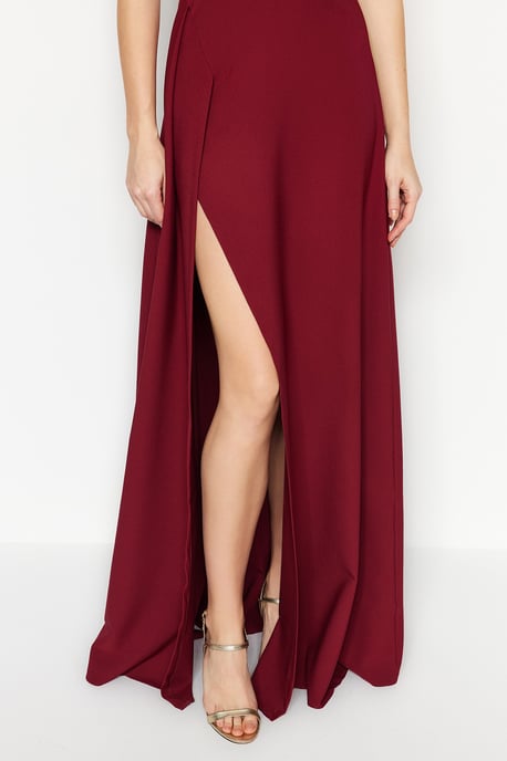 TRENDYOLMİLLA Damen Lila Einfarbig Maxi Ärmellos Abschluss / Ball A-Linie Abend & Ball Kleid - Image 5